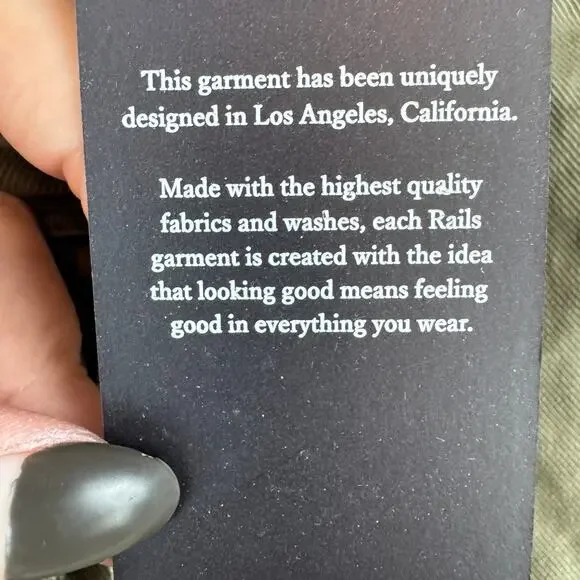 NWT Rails Olive Green Nola Military Utility Skirt Cotton Canvas Belt Size Medium - Picture 8 of 16